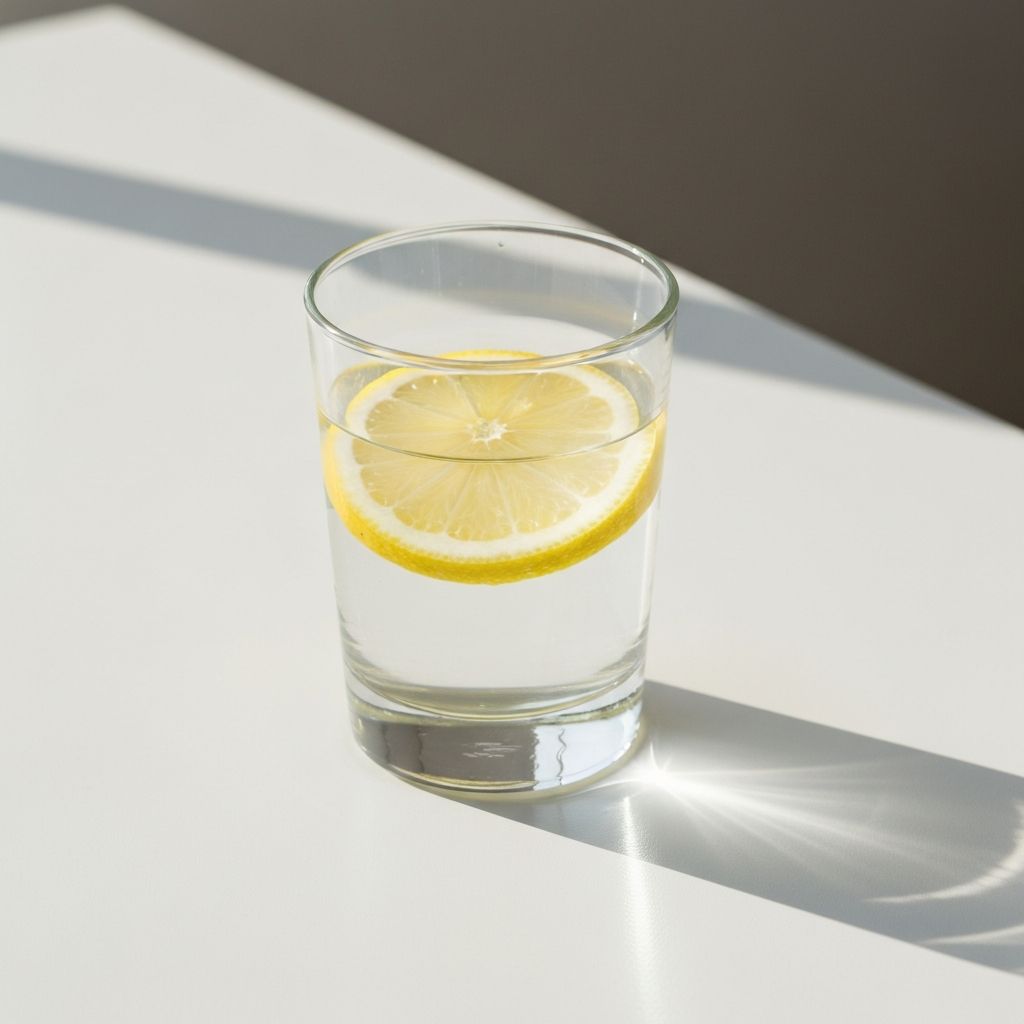 Glass of water with lemon